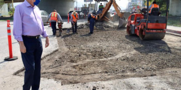 Rehabilitan asfalto en tramo del bulevar Bellas Artes