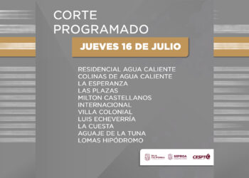 Anuncian corte de agua programado para 11 colonias en Tijuana