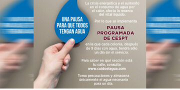 Anuncia Cespt lista de colonias de la Sección 2A donde pausarán el suministro de agua