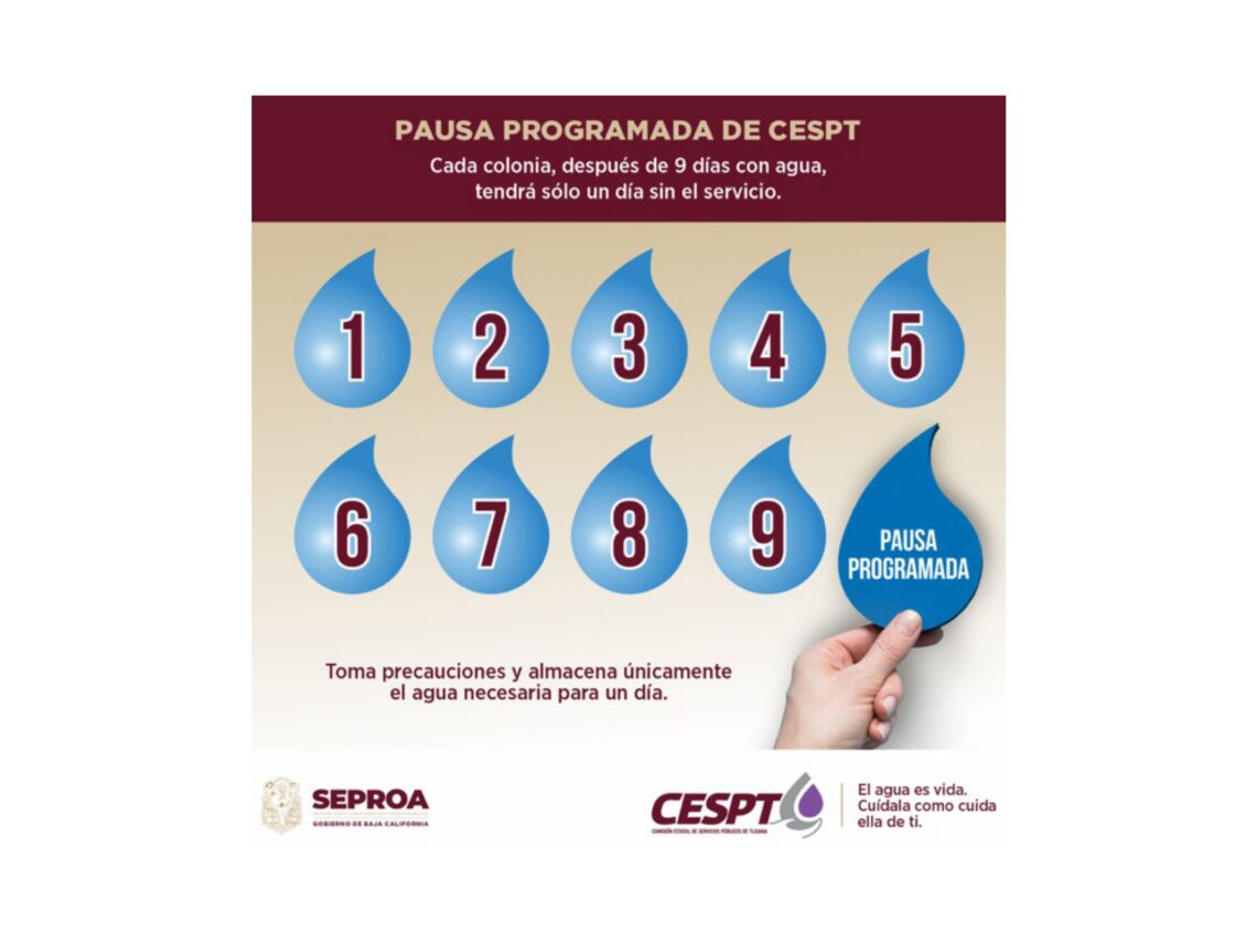 Inicia pausa programada para redistribución y recuperación del agua potable en Tijuana