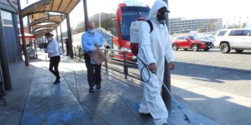 Realiza Ayuntamiento jornada de limpieza y desinfección en Garita de San Ysidro