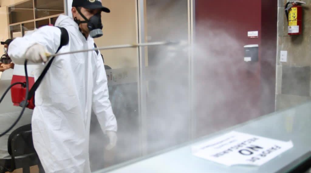 Continúa Ayuntamiento con acciones de desinfección en Palacio Municipal