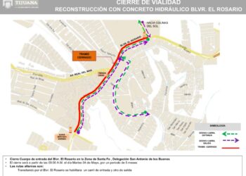 Suspensión de tránsito vehicular en bulevar El Rosario por reconstrucción