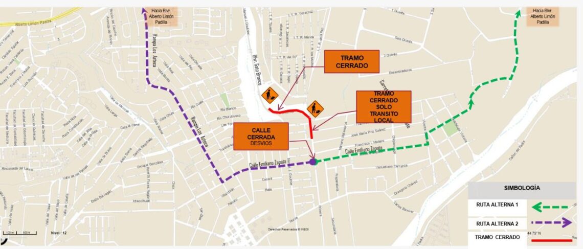 Anuncian cierre de vialidad por rehabilitación en bulevar Gato Bronco