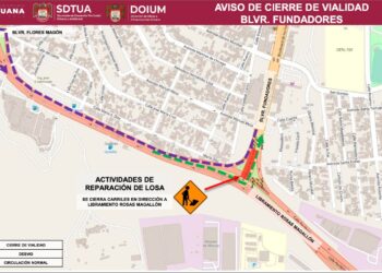 Cerrará parcialmente cruce del Fundadores hacia el Rosas Magallón