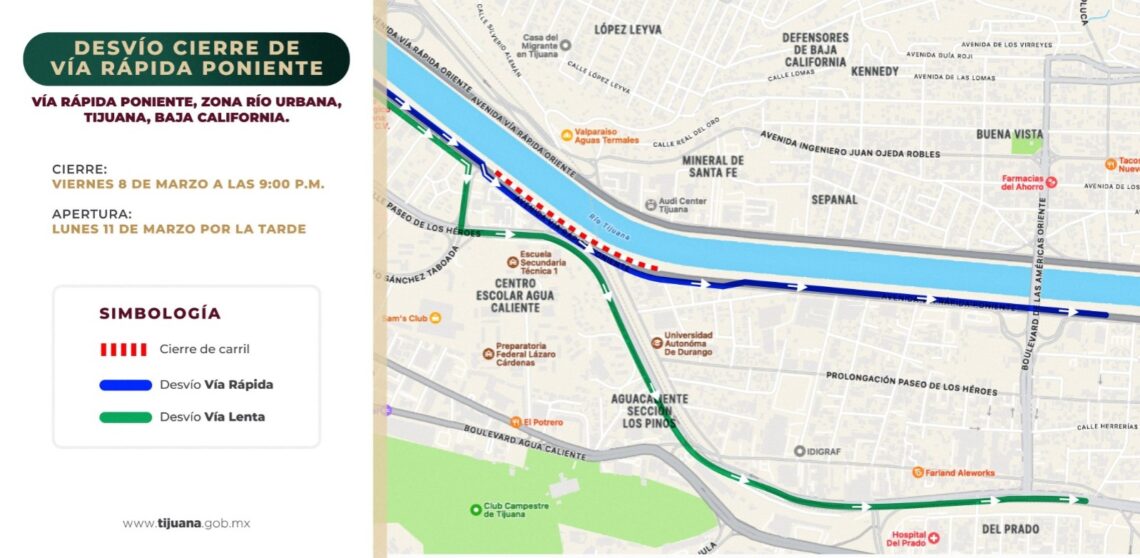 Posponen reparación en Vía Rápida debido a pronóstico de lluvias