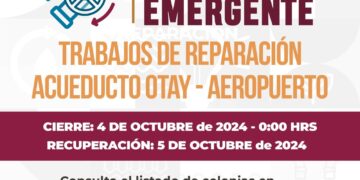 Cierra Cespt descarga de agua en Tanque Otay