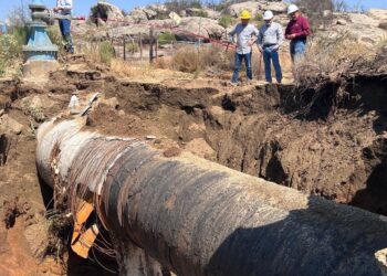 Atienden CEA y Seproa fuga en el acueducto Río Colorado-Tijuana