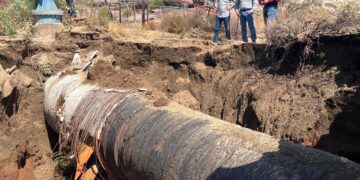 Atienden CEA y Seproa fuga en el acueducto Río Colorado-Tijuana