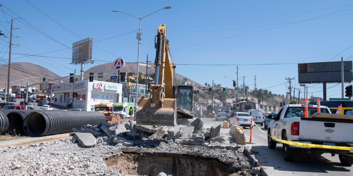 CESPT inicia rehabilitación de tramo del colector Insurgentes en Tijuana