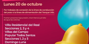 Anuncia CESPE suspensión programada del servicio por trabajos en tanque Rubí