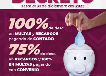 Invitan a aprovechar condonación de multas y recargos en servicio de agua potable
