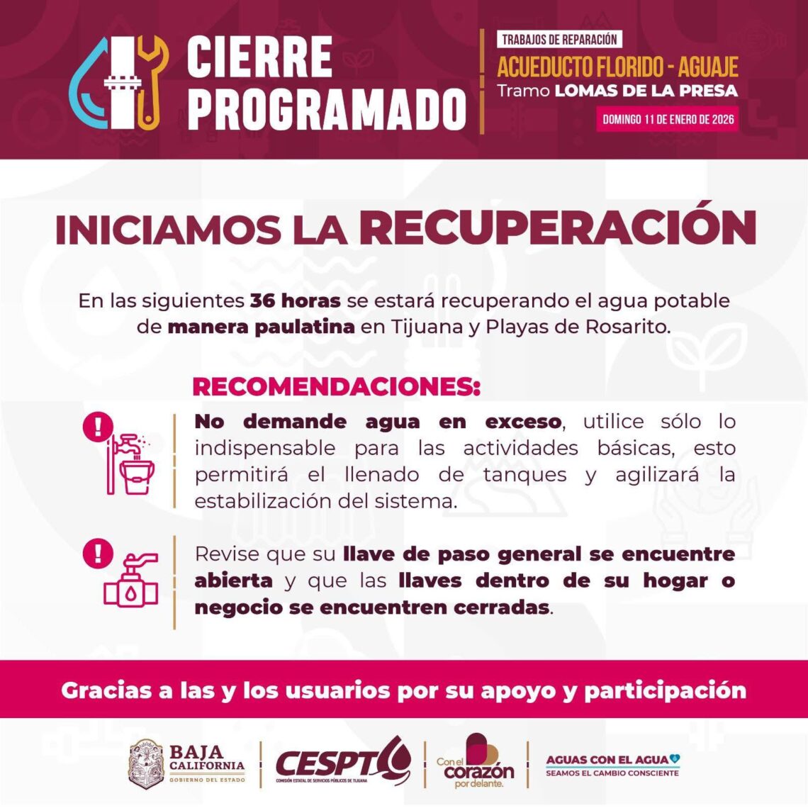 CESPT termina trabajos de interconexión del acueducto Florido-Aguaje