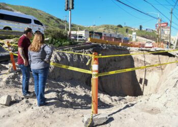 Continúan Obras del Colector Ensenada en bulevar Cuauhtémoc Sur; concluirán a finales de febrero: CESPT