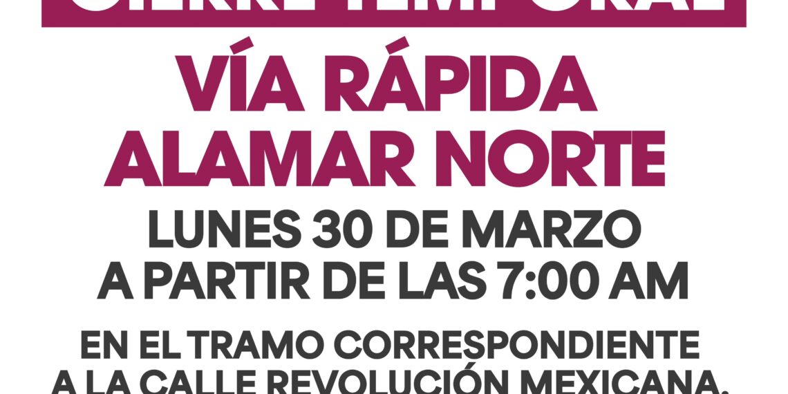 Cierre temporal de un tramo de la Vía Rápida Alamar Norte por obra pluvial: Anuncia Ayuntamiento