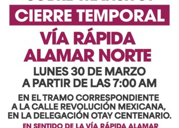 Cierre temporal de un tramo de la Vía Rápida Alamar Norte por obra pluvial: Anuncia Ayuntamiento