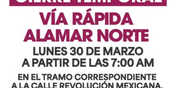 Cierre temporal de un tramo de la Vía Rápida Alamar Norte por obra pluvial: Anuncia Ayuntamiento