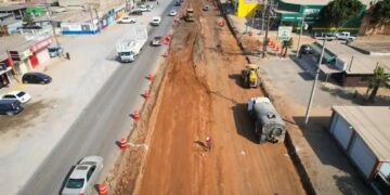 Avanza modernización del bulevar Maneadero Parte Alta con trabajos de vialidad y redes hidráulicas