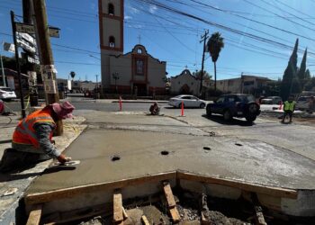 Registra 70% de Avance Adecuación de Banquetas en Zona Centro de Tecate: INPRODEUR